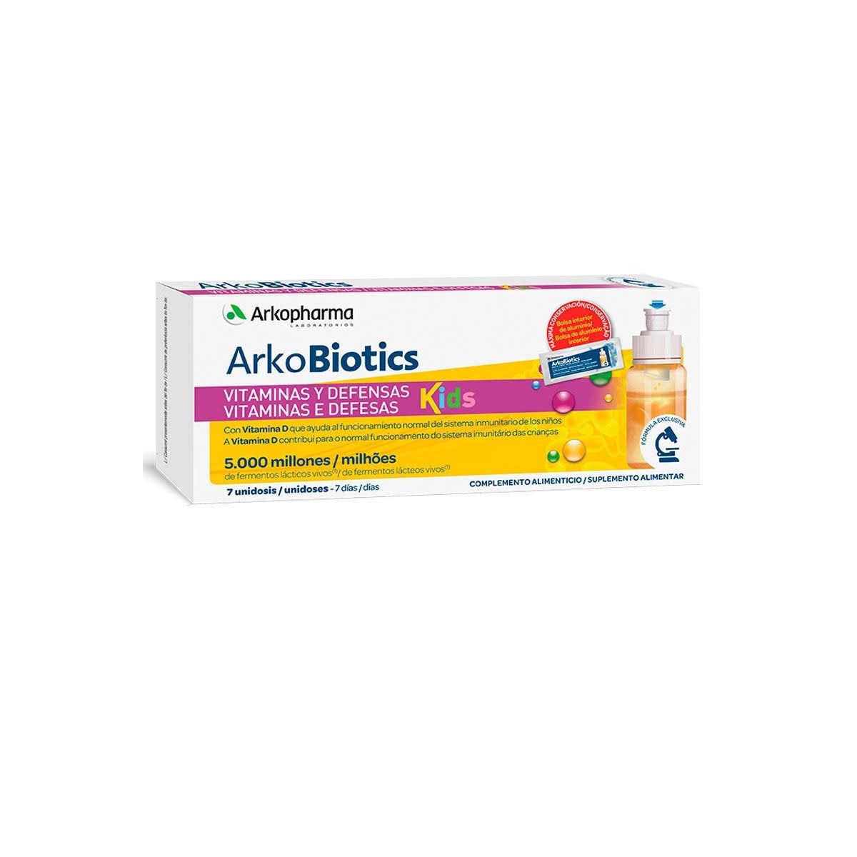 arkopharma arkoprobiotics vitaminas y defensas 7 vial ninos