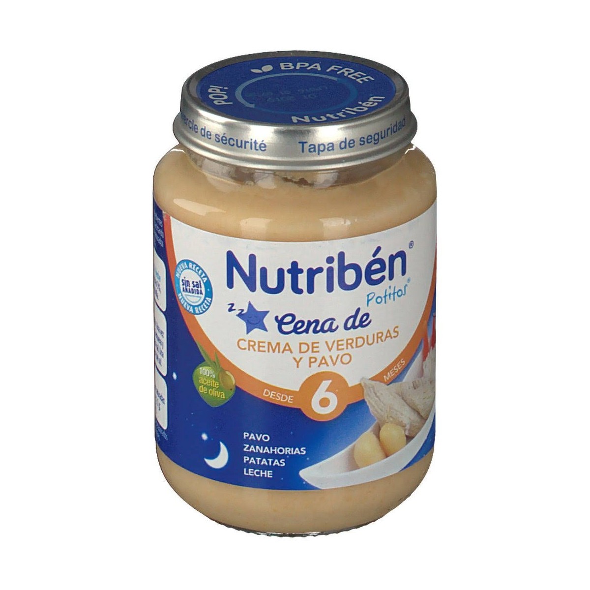 nutriben cena crema verduras y pavo 200 gramos