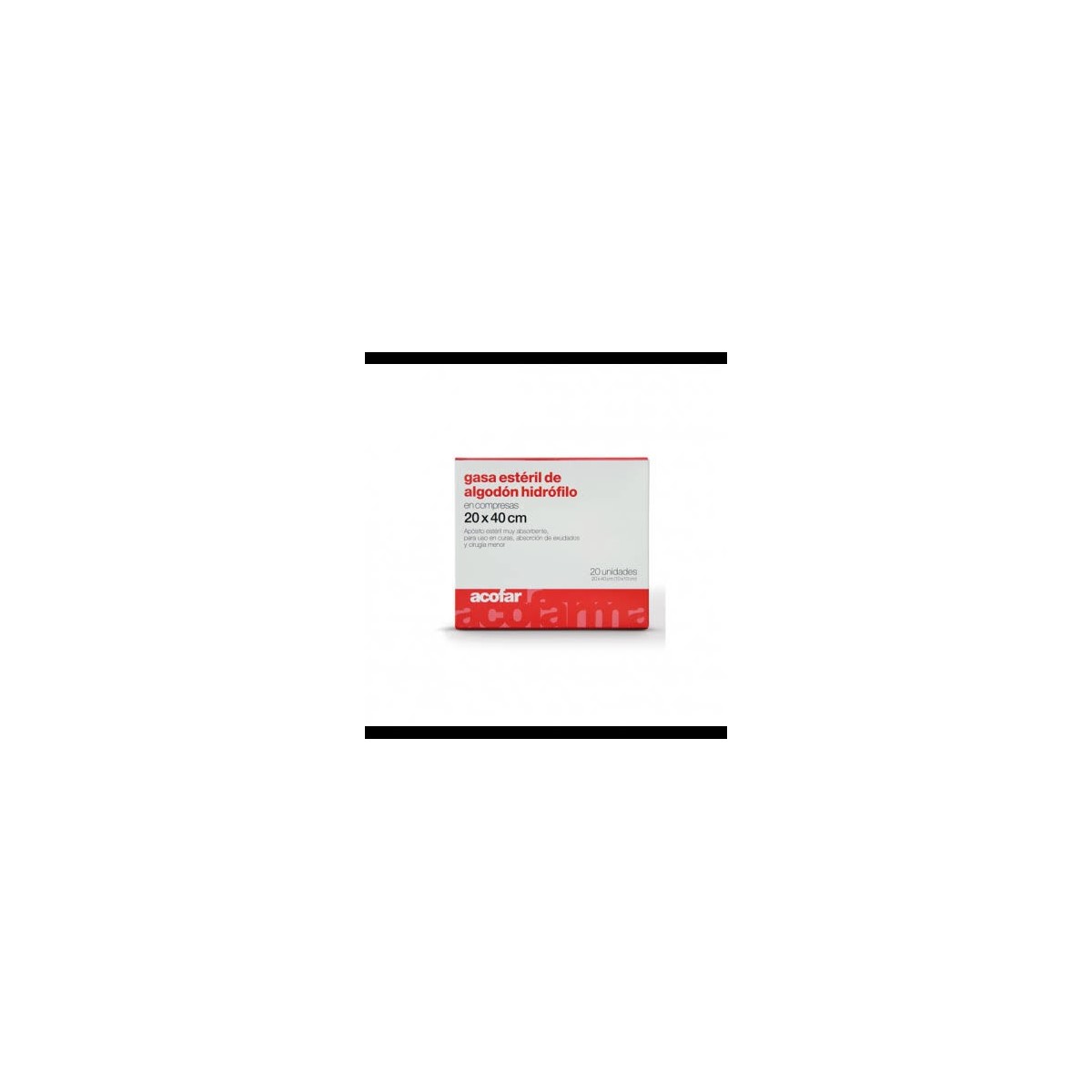 acofar gasa esteril algodon 20x40cm 20ud