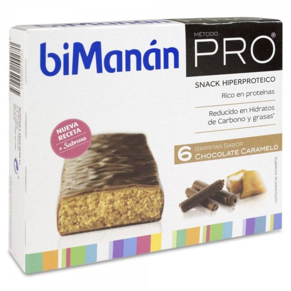 bimanan pro barritas chocolate caramelo 6 barritas