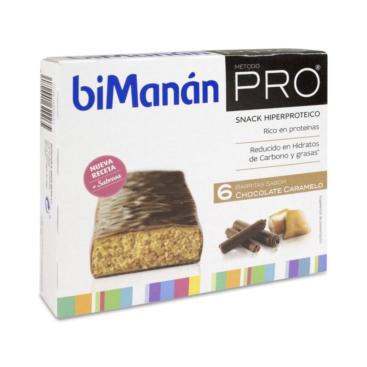 bimanan pro barritas chocolate caramelo 6 barritas