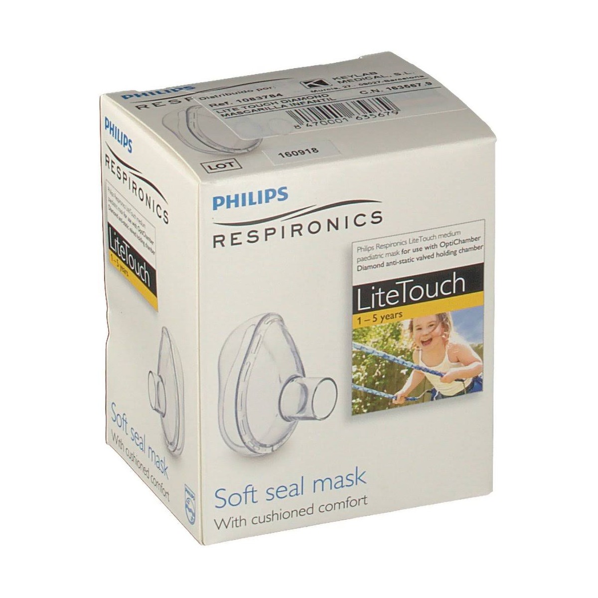 lite touch diamond mascarilla infantil