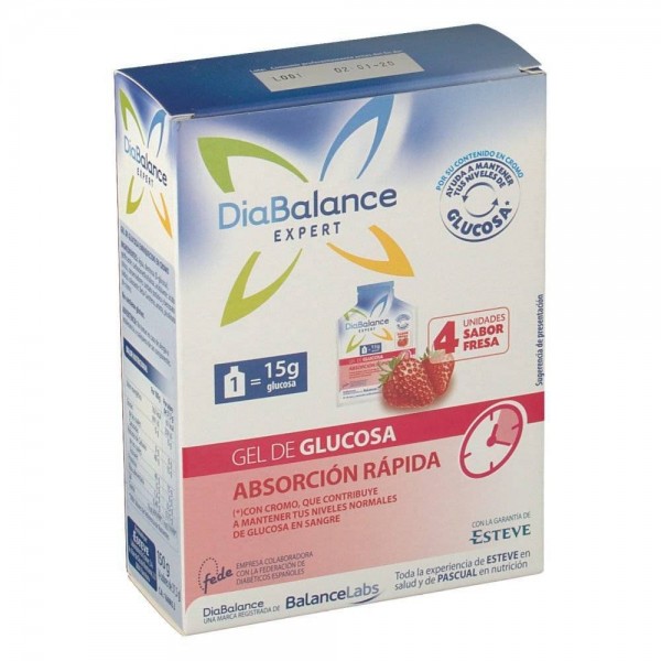 diabalance expert gel glucosa absorcion rapida 4 sobres fresa