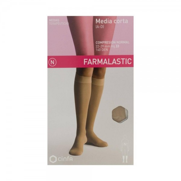 farmalastic media corta compresion normal beige reina plus