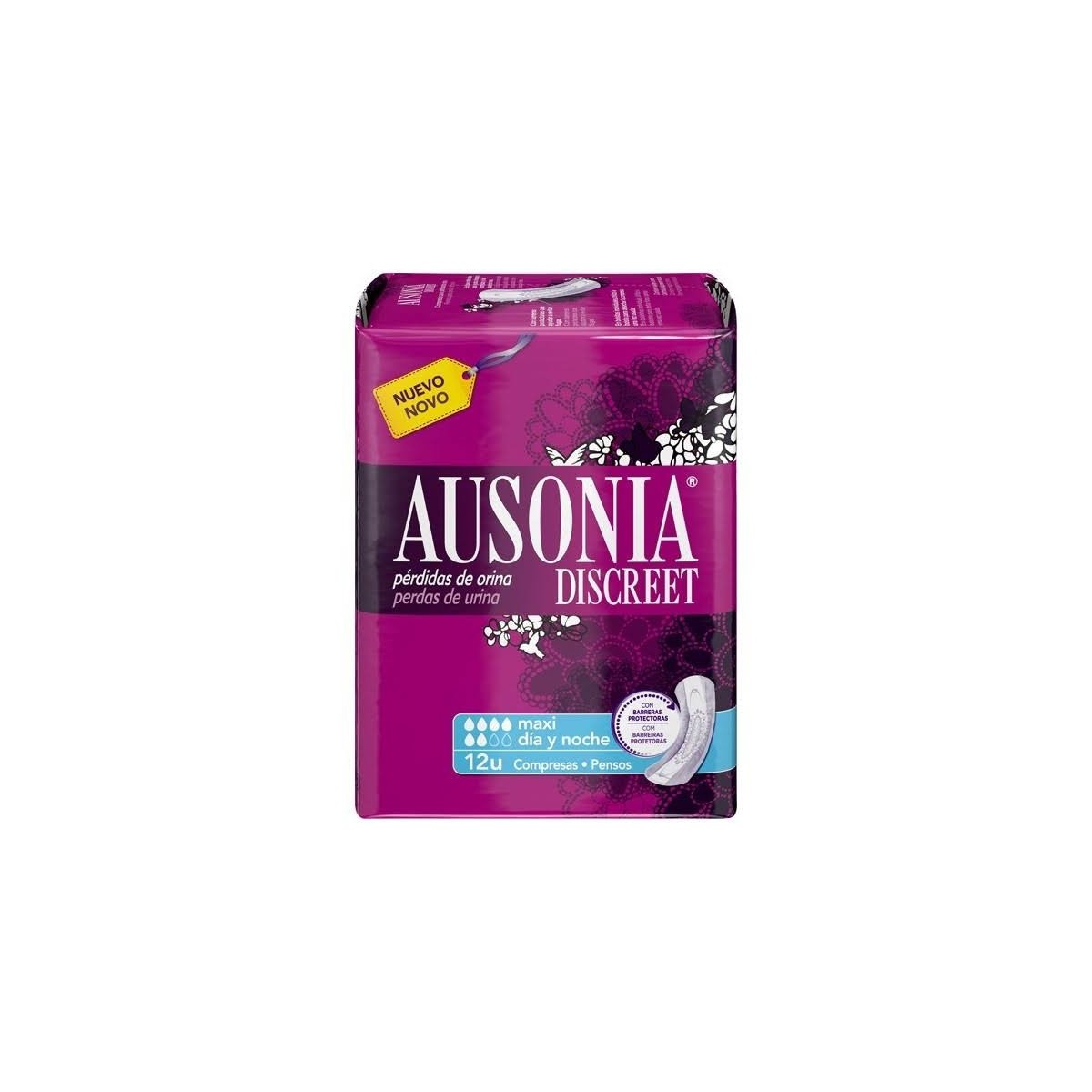 ausonia compresas discreet 12 maxi