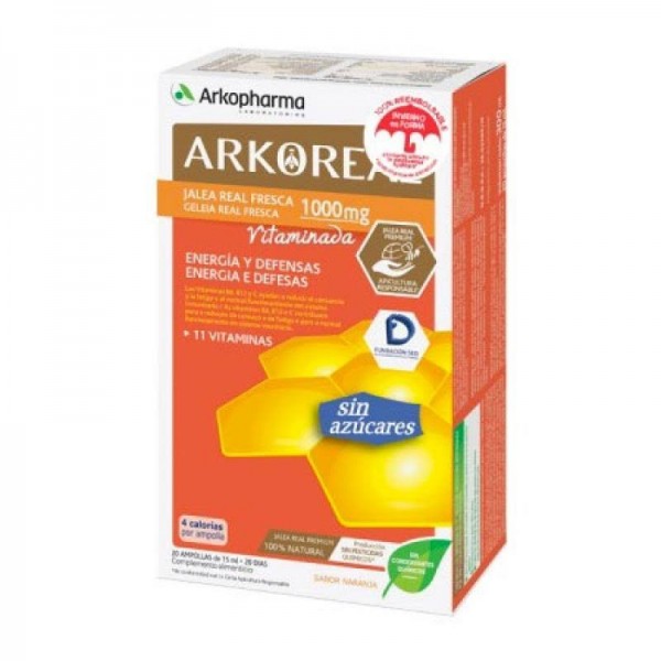 arkoreal jalea real vitaminada sin azucares 20 ampollas