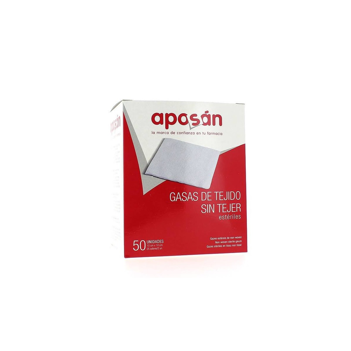 aposan gasa esteril tejido sin tejer 10cmx10cm 50 gasas 2udsobre