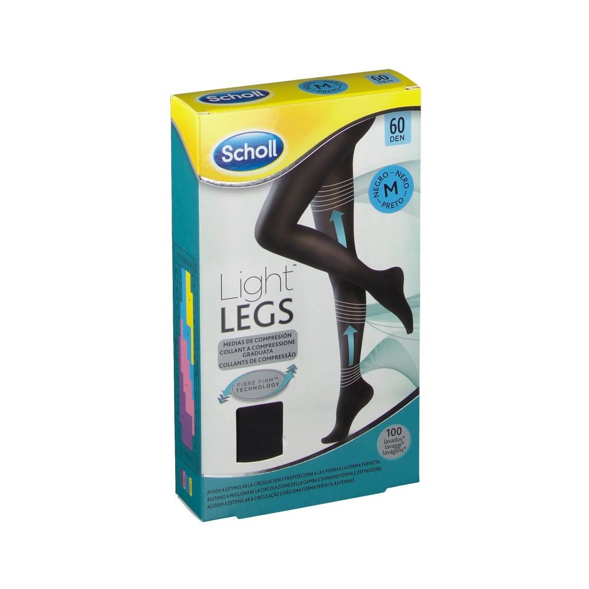 scholl medias compresion 60 den negro m