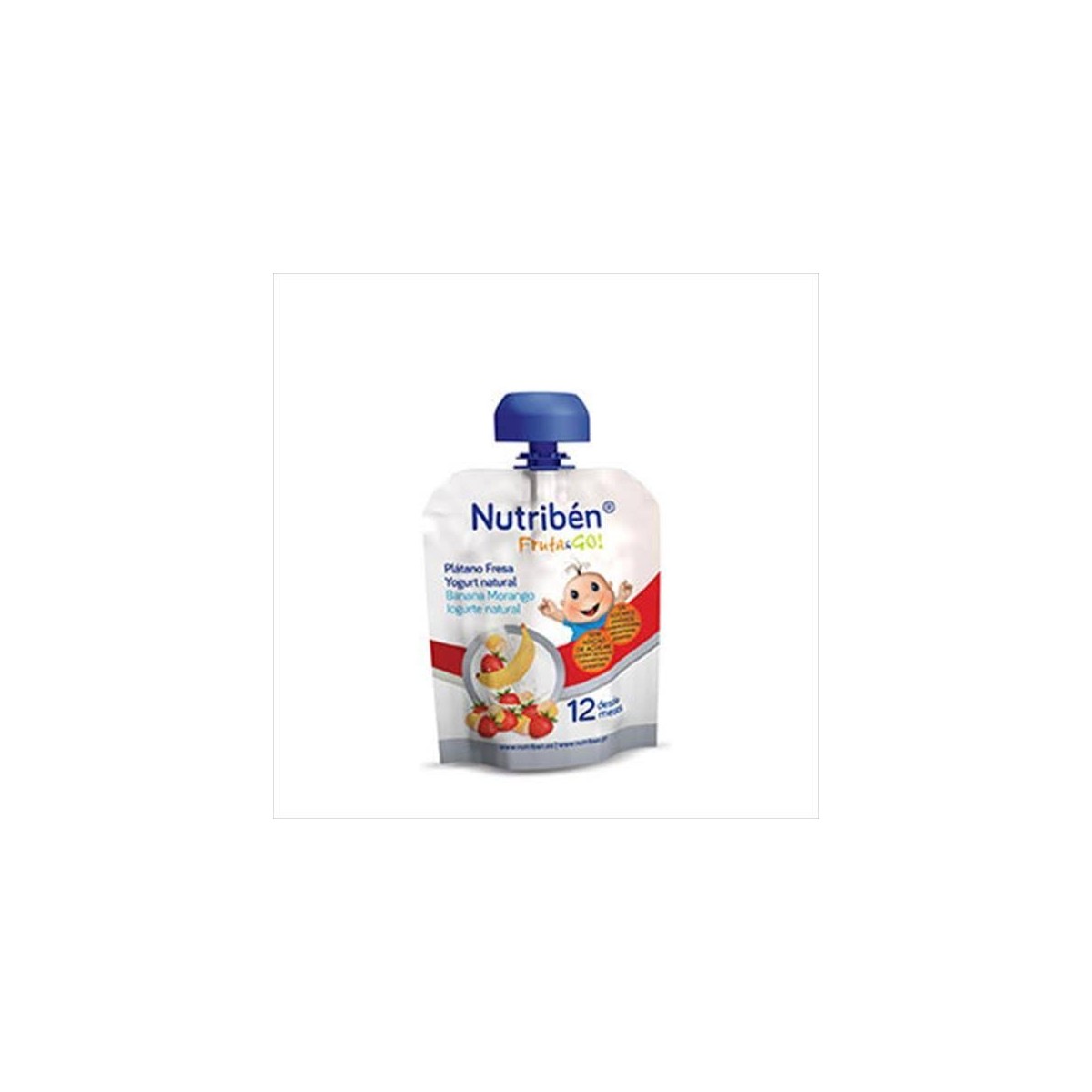 nutriben fruta go platano fresa y yogurt natural 90 g
