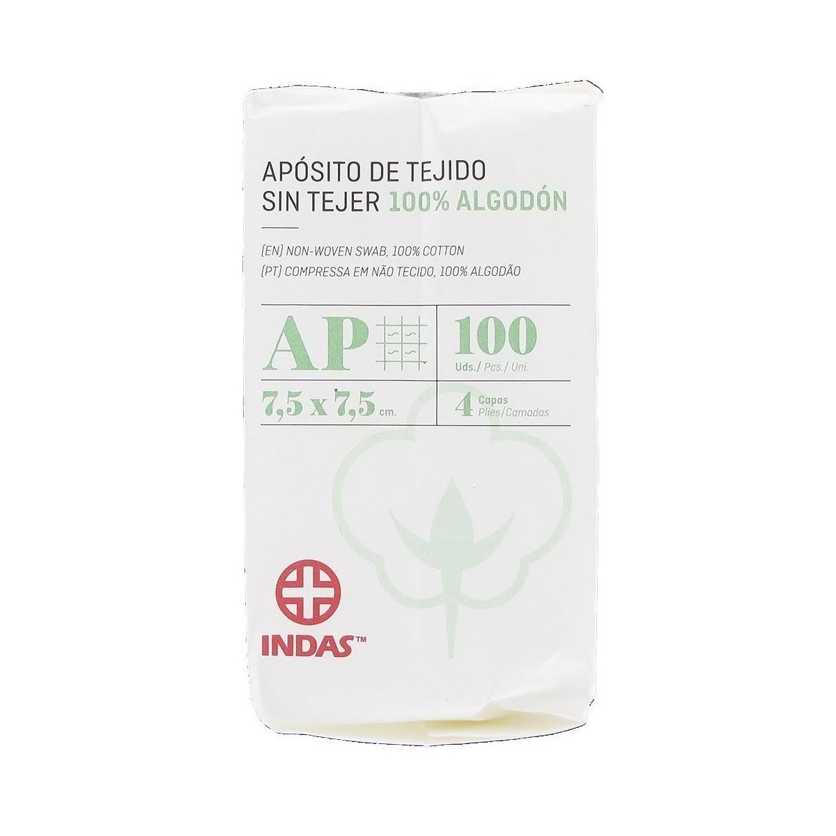 indas aposito esteril tejido sin tejer 75 x 75 cm 100 unidades