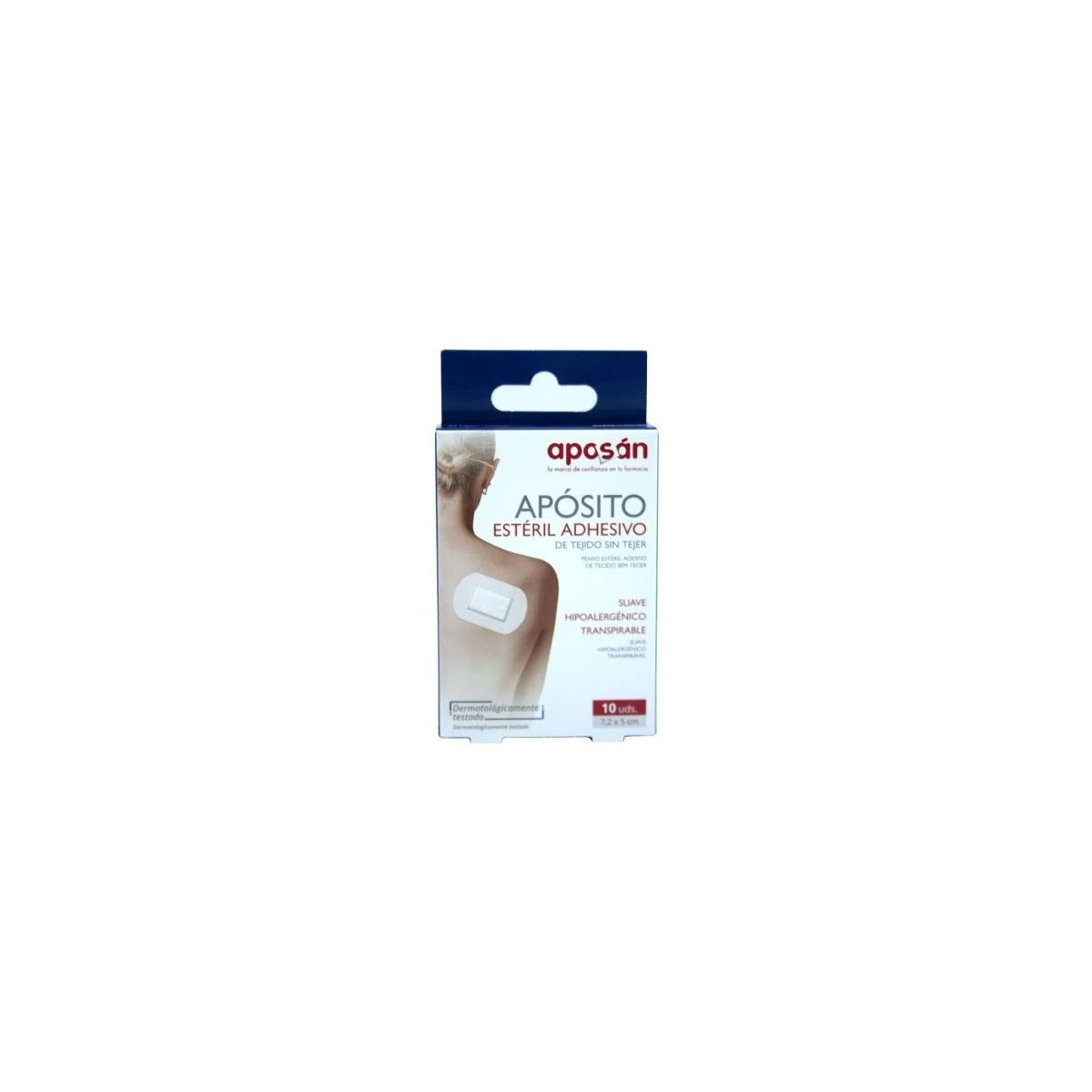 aposan aposito esteril tejido sin tejer adhesivo pack 10 apositos 7 x 5 cm
