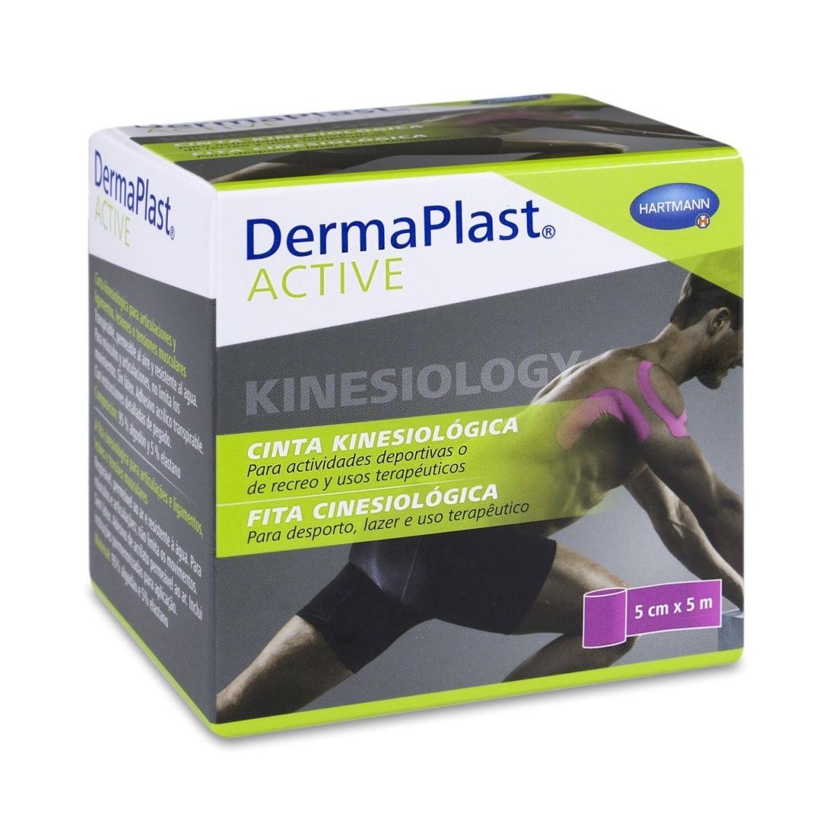 hartmann dermaplast active cinta kinesiologica rosa 5cm x 5m