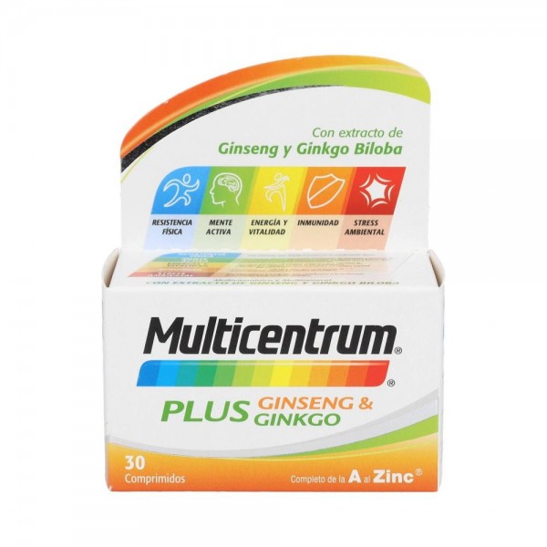 multicentrum plus ginseng ginkgo 30 comprimidos