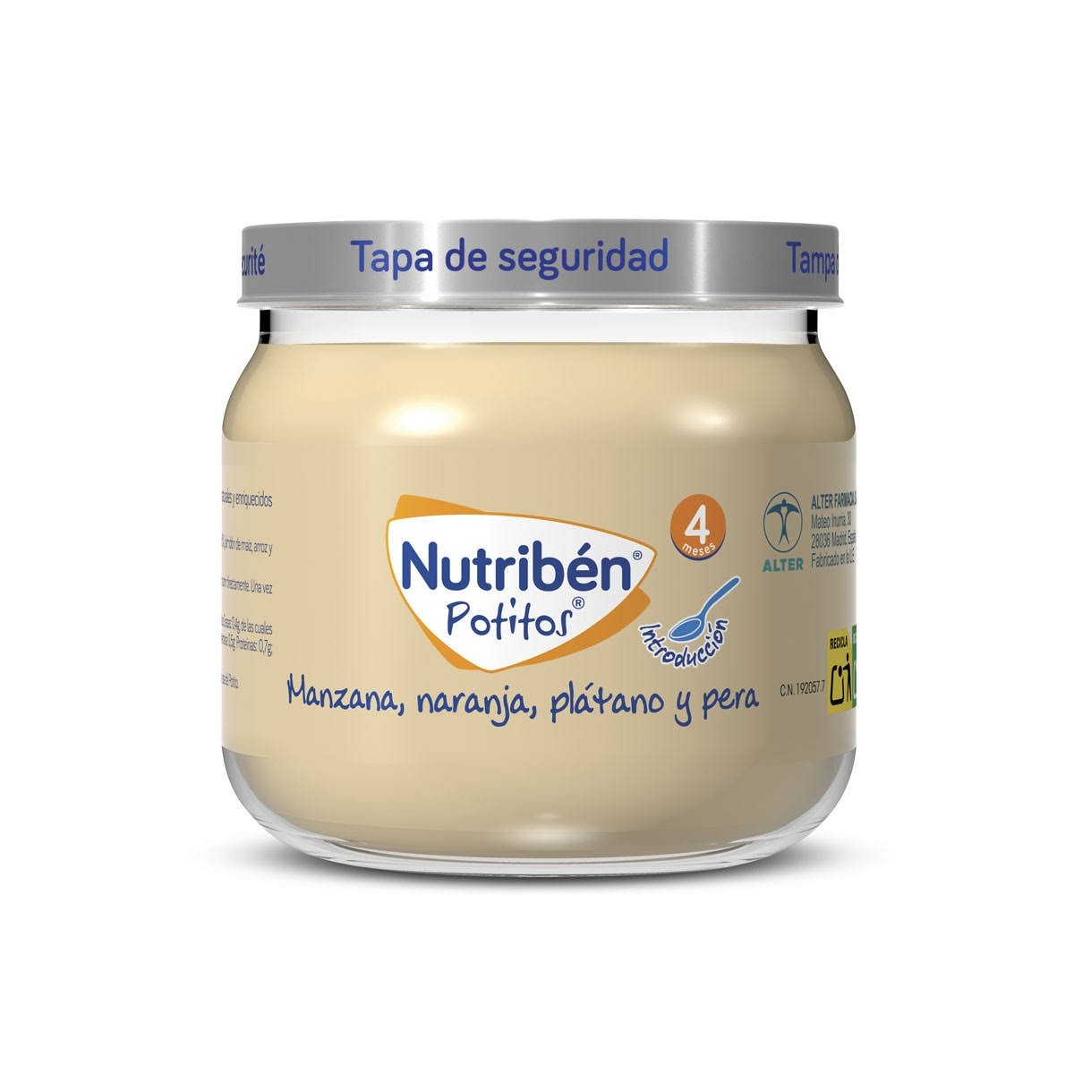 nutriben potito manzana naranja platano y pera 120 gr