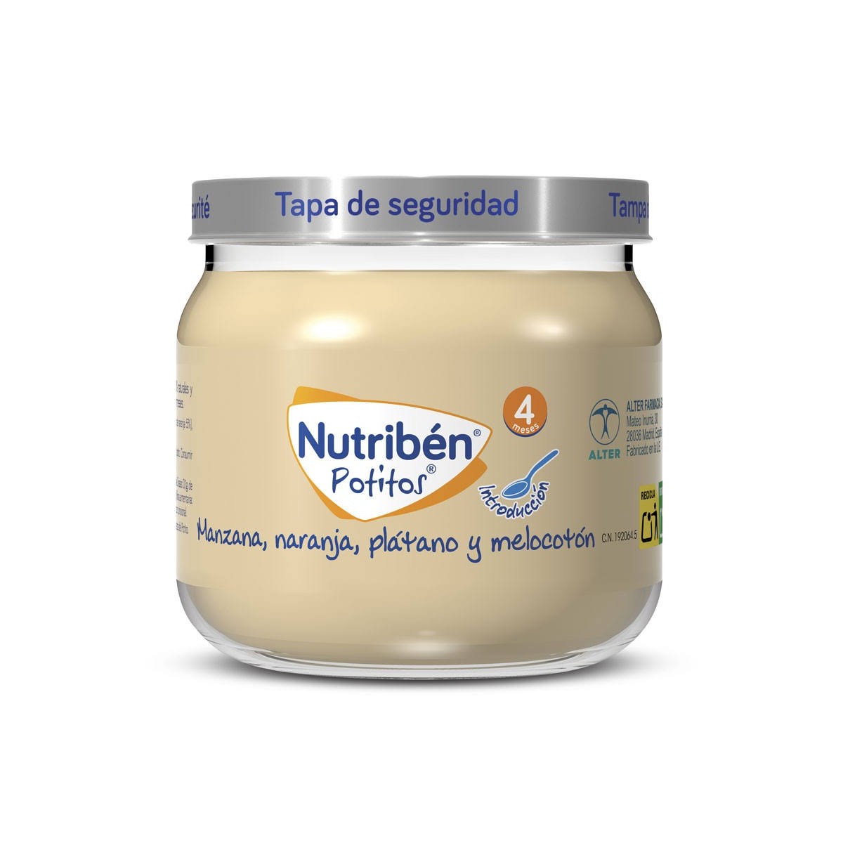 nutriben potito manzana naranja platano y melocoton 120 g