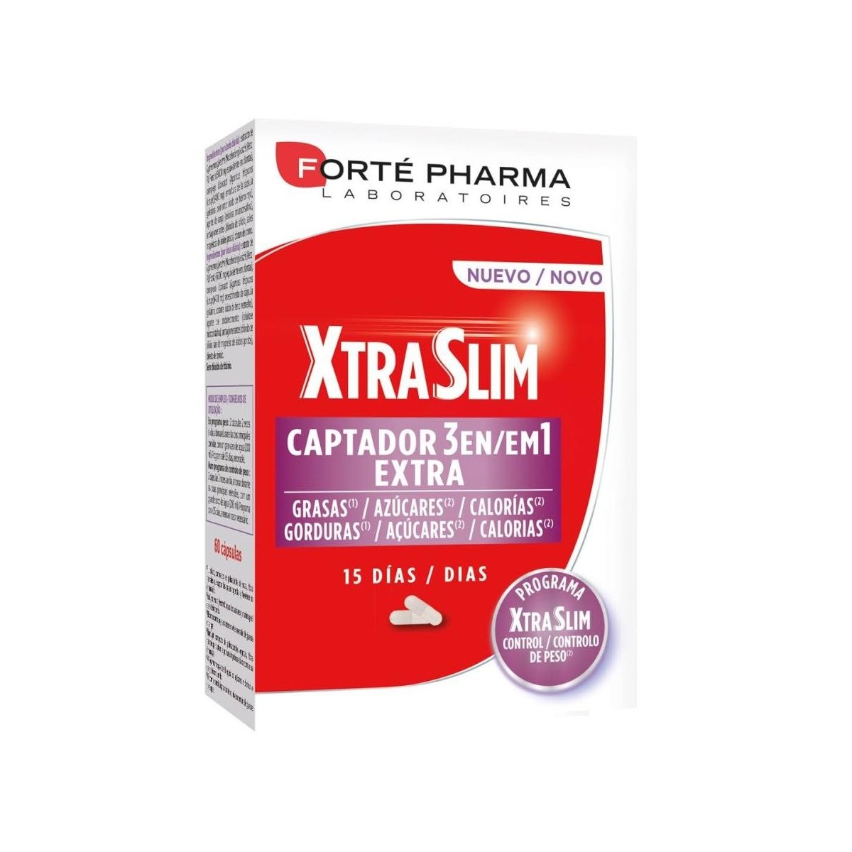 forte pharma xtraslim captador 3 en 1 60 capsulas