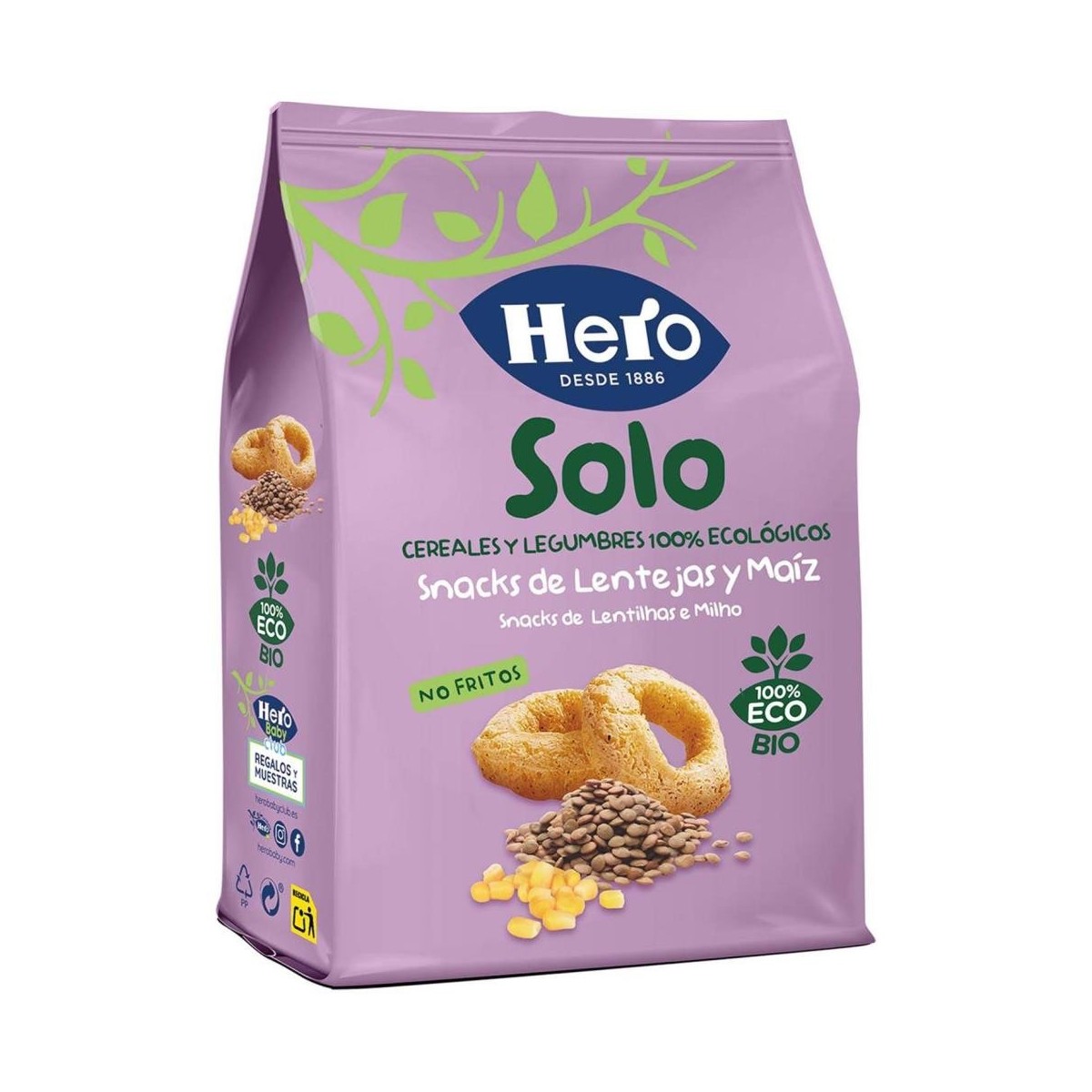 hero snack eco solo lentejas y maiz 50g