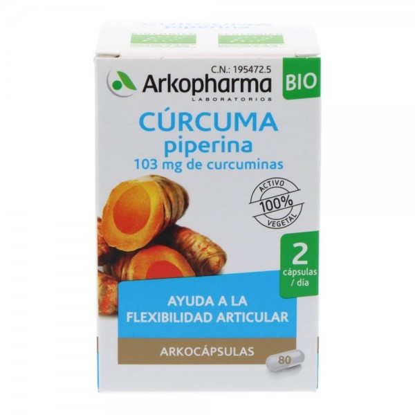 arkopharma arkocapsulas curcuma bio 80 capsulas