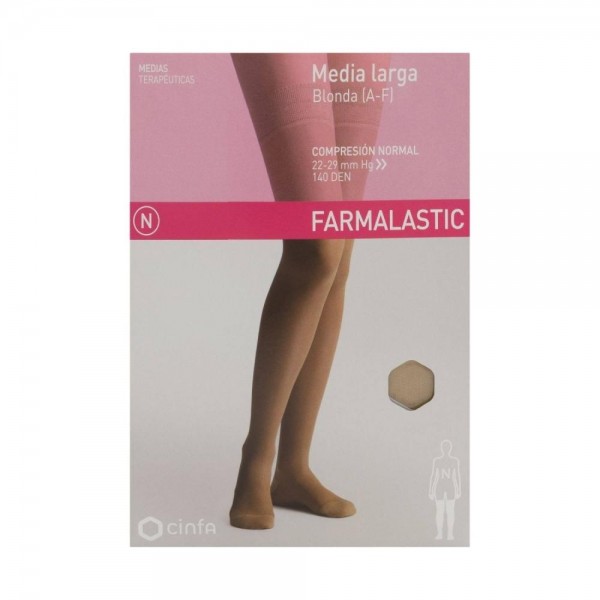 farmalastic media larga compresion normal blonda beige mediana