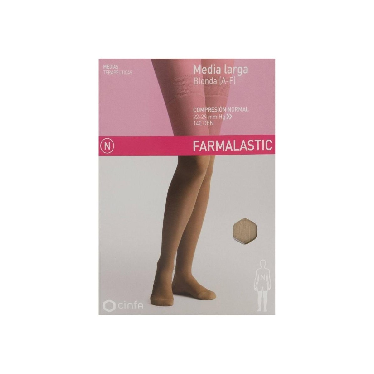 farmalastic media larga compresion normal blonda beige mediana