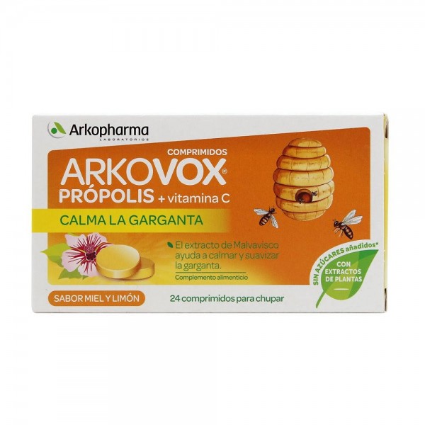 arkopharma arkovox propolis vitamina c sabor miel y limon 24 comprimidos