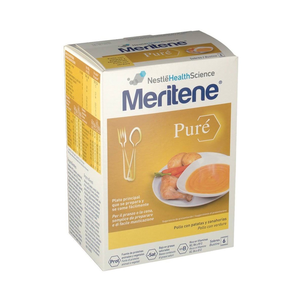 meritene pure pollo con patatas y zanahorias 6 sobres