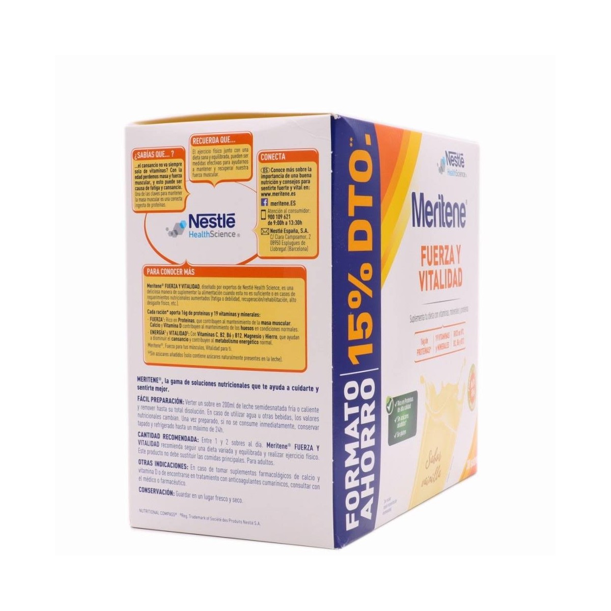 meritene duplo vainilla 2x15 sobres