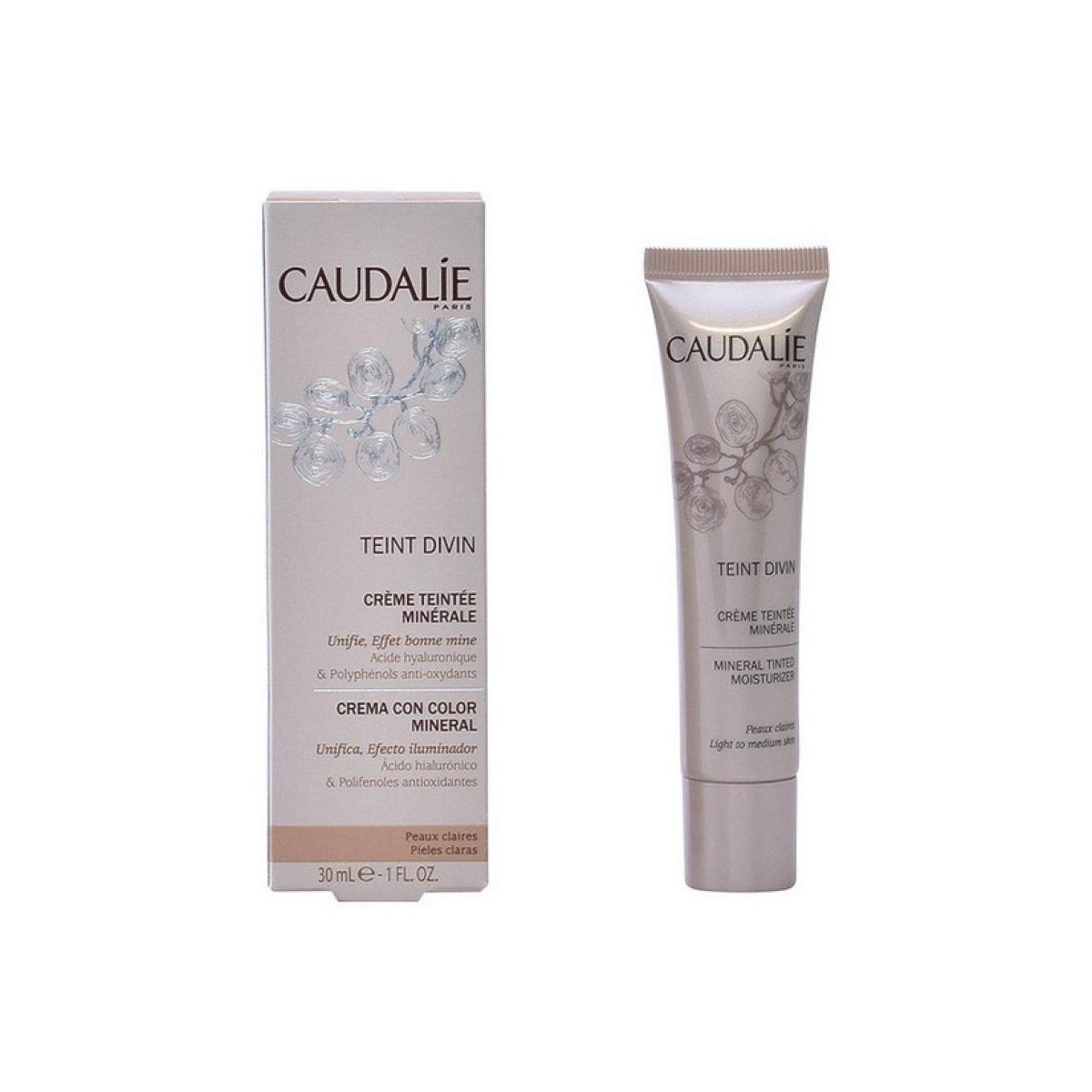 caudalie teint divin crema con color mineral 30 ml