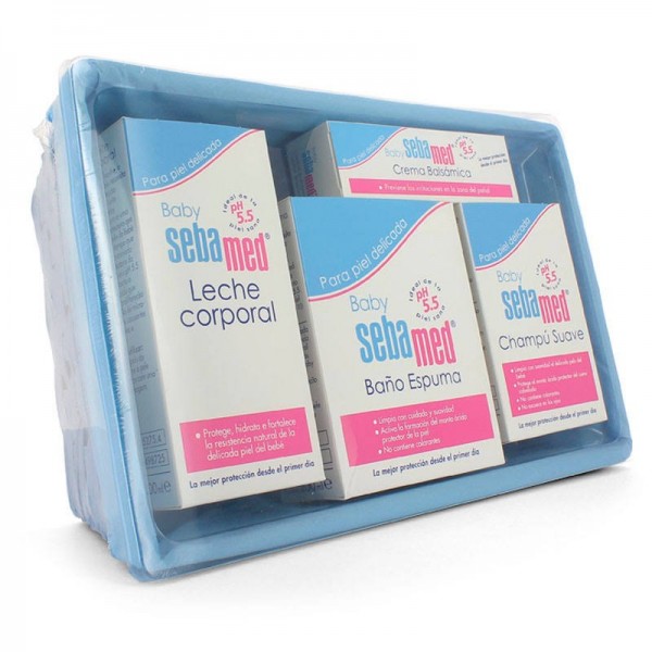 canastilla baby sebamed azul