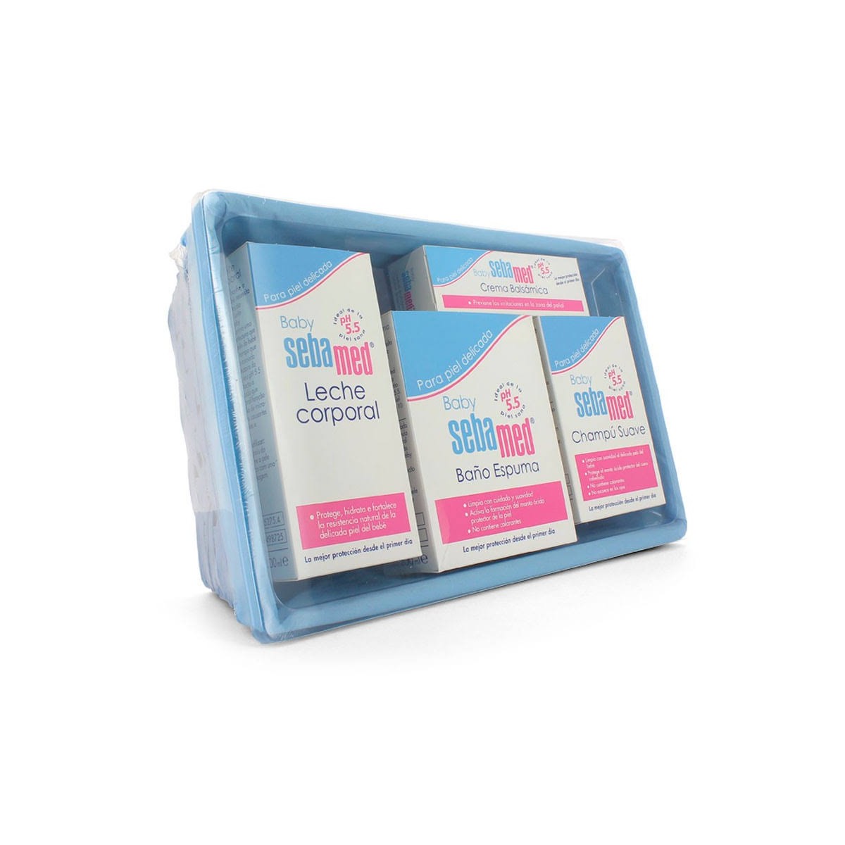 canastilla baby sebamed azul