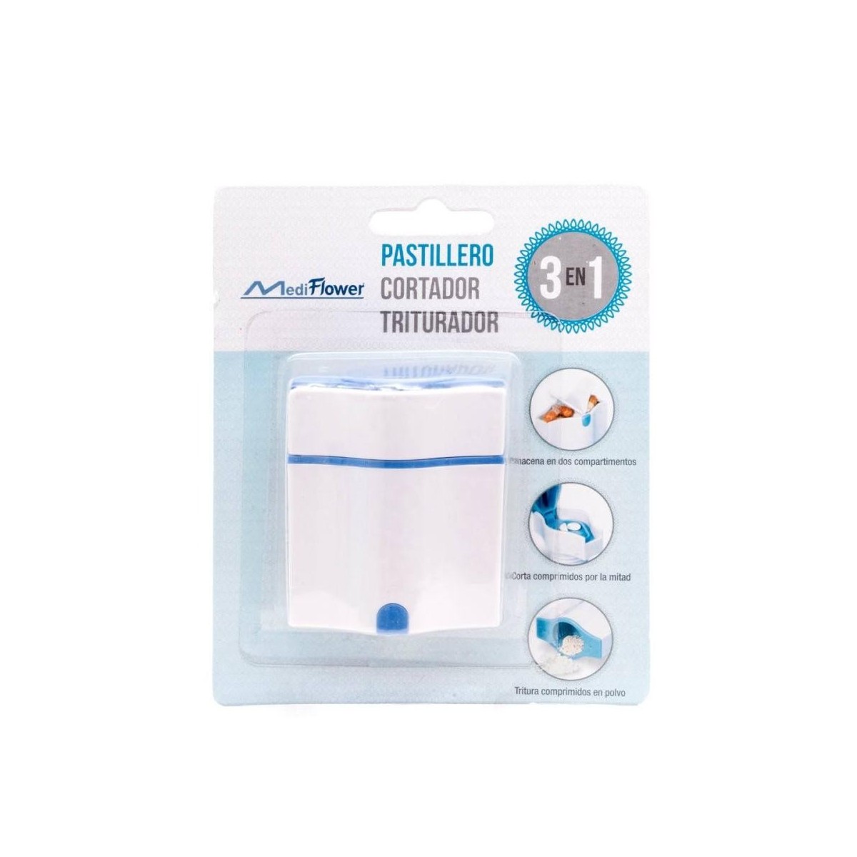 mediflower pastillero cortador triturador 3 en 1