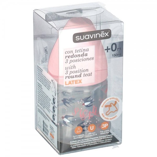 suavinex biberon boca ancha con tetina 3 posiciones 150ml