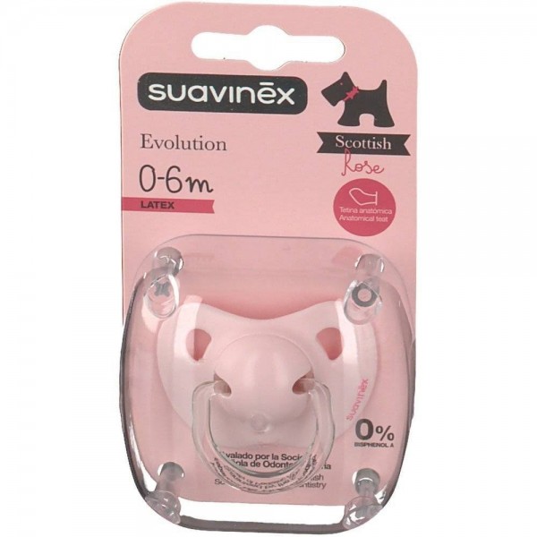 chupete suavinex evolution 0 6 rosa latex