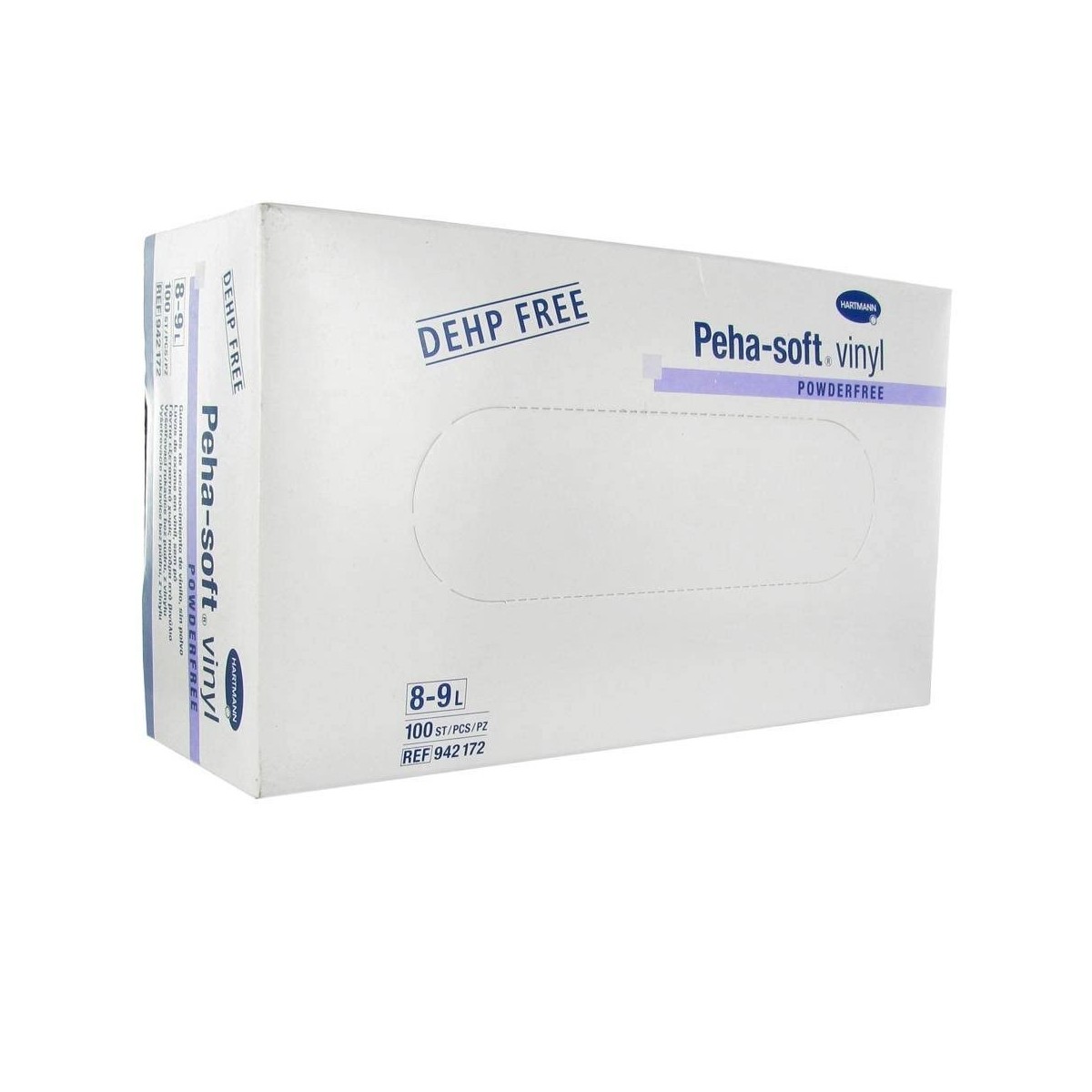 peha soft guantes vinilo talla l 100 unidades