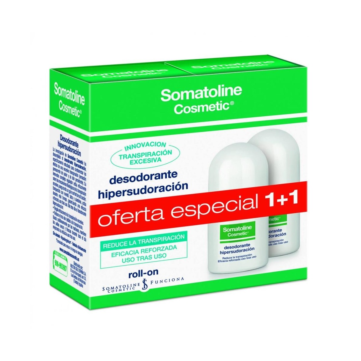 somatoline duplo desodorante roll on hipersudoracion