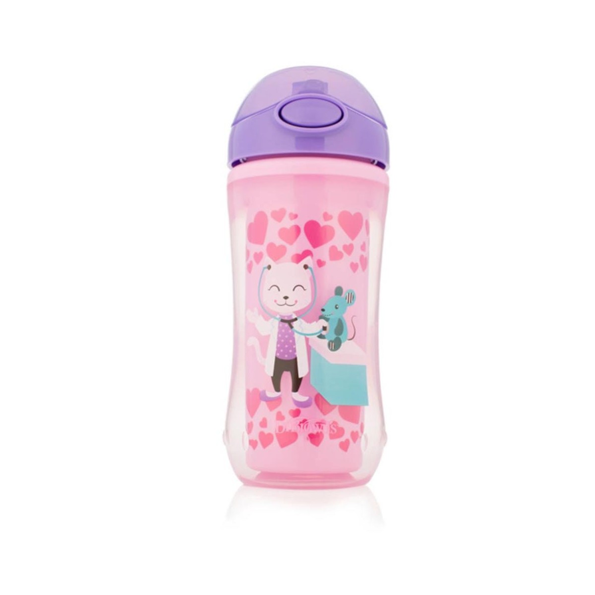 dr browns vaso rosa con pajita