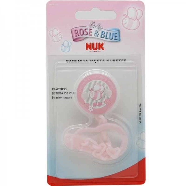 nuk cadenita sujeta chupete rose blue