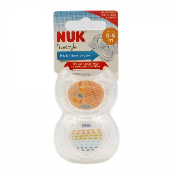 nuk freestyle chupete tetina silicona 0 6m 2 uds