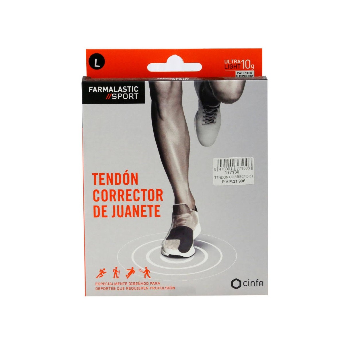 farmalastic sport tendon corrector de juanete talla l