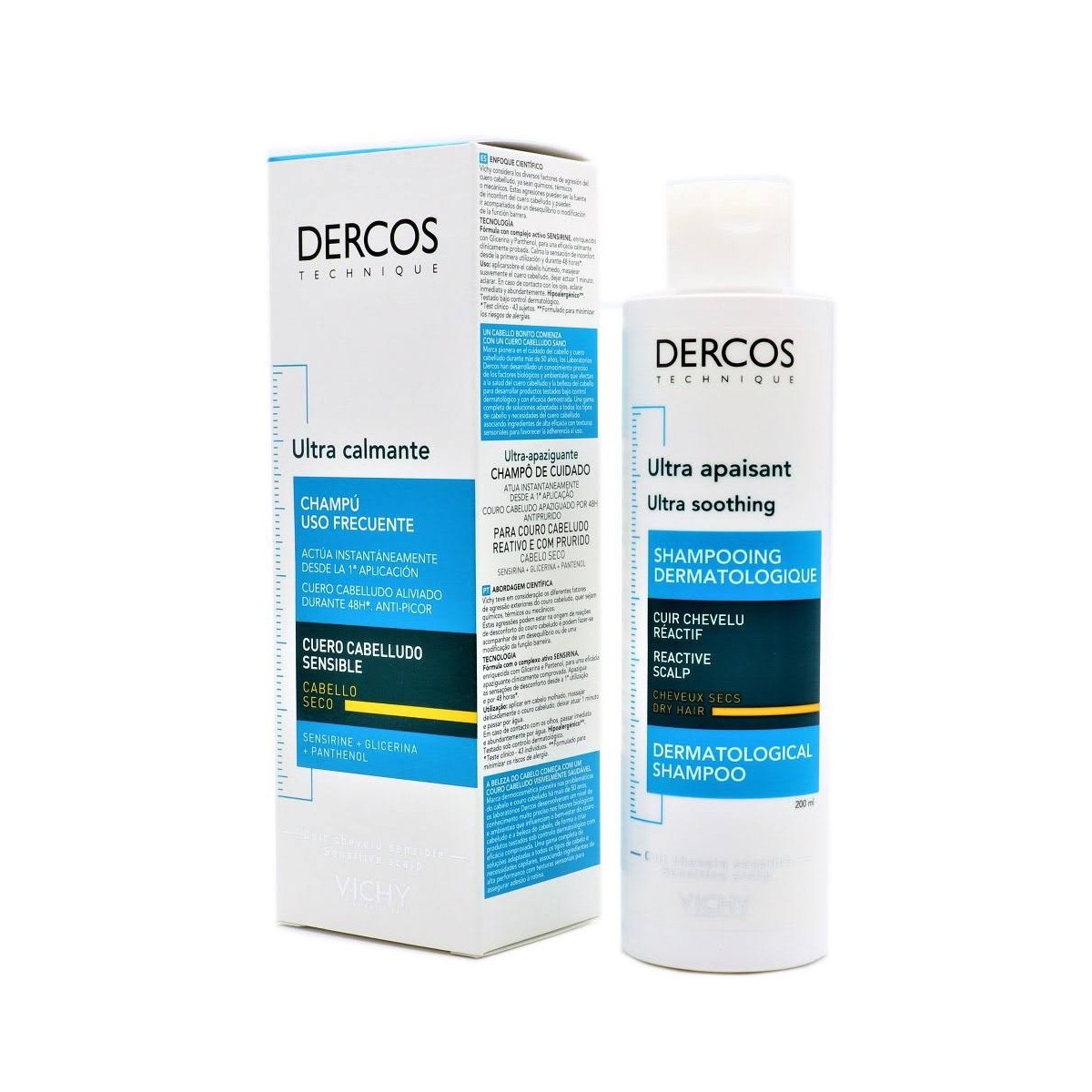 dercos champu ultra calmante cabello seco 200 ml
