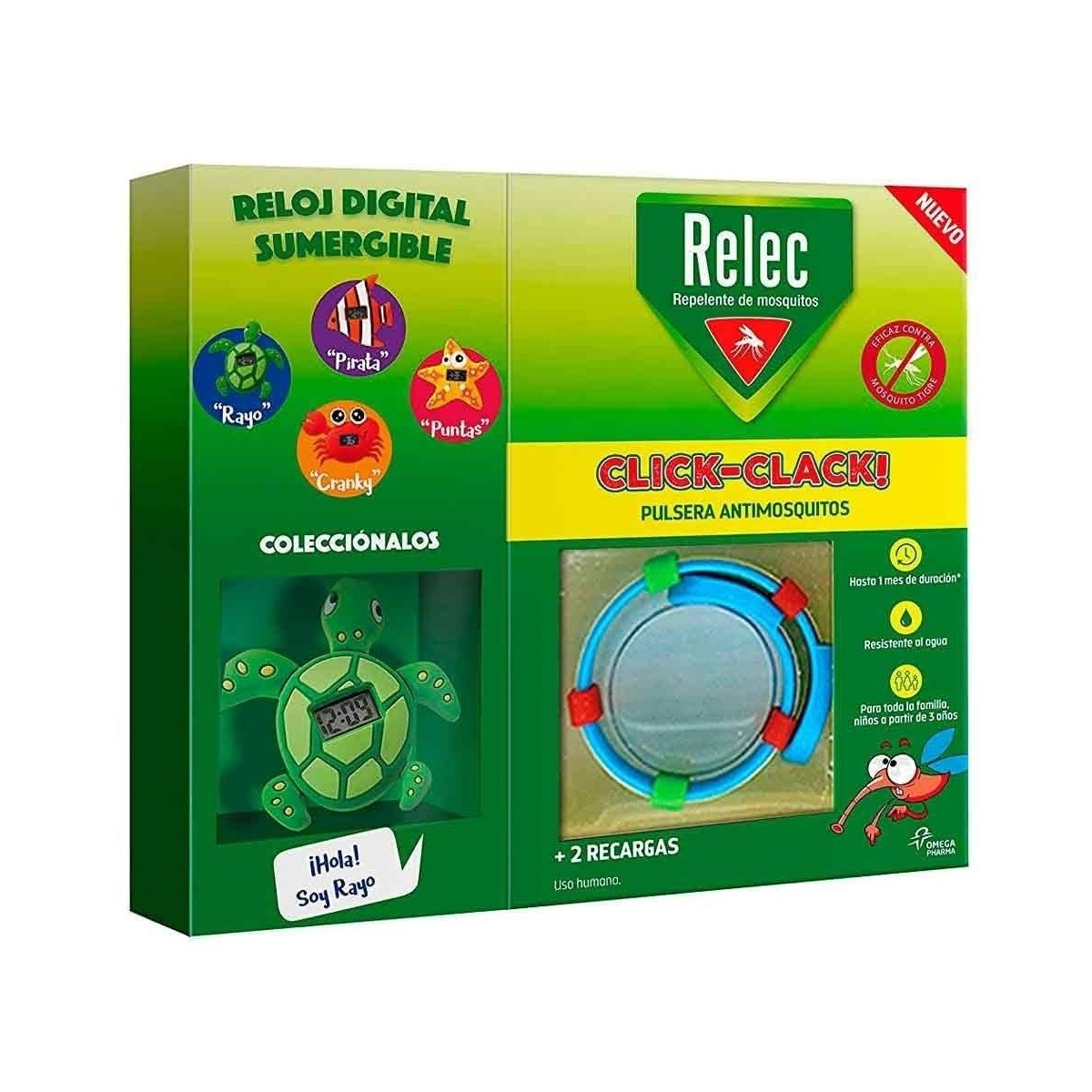 relec pulsera click clack tortuga