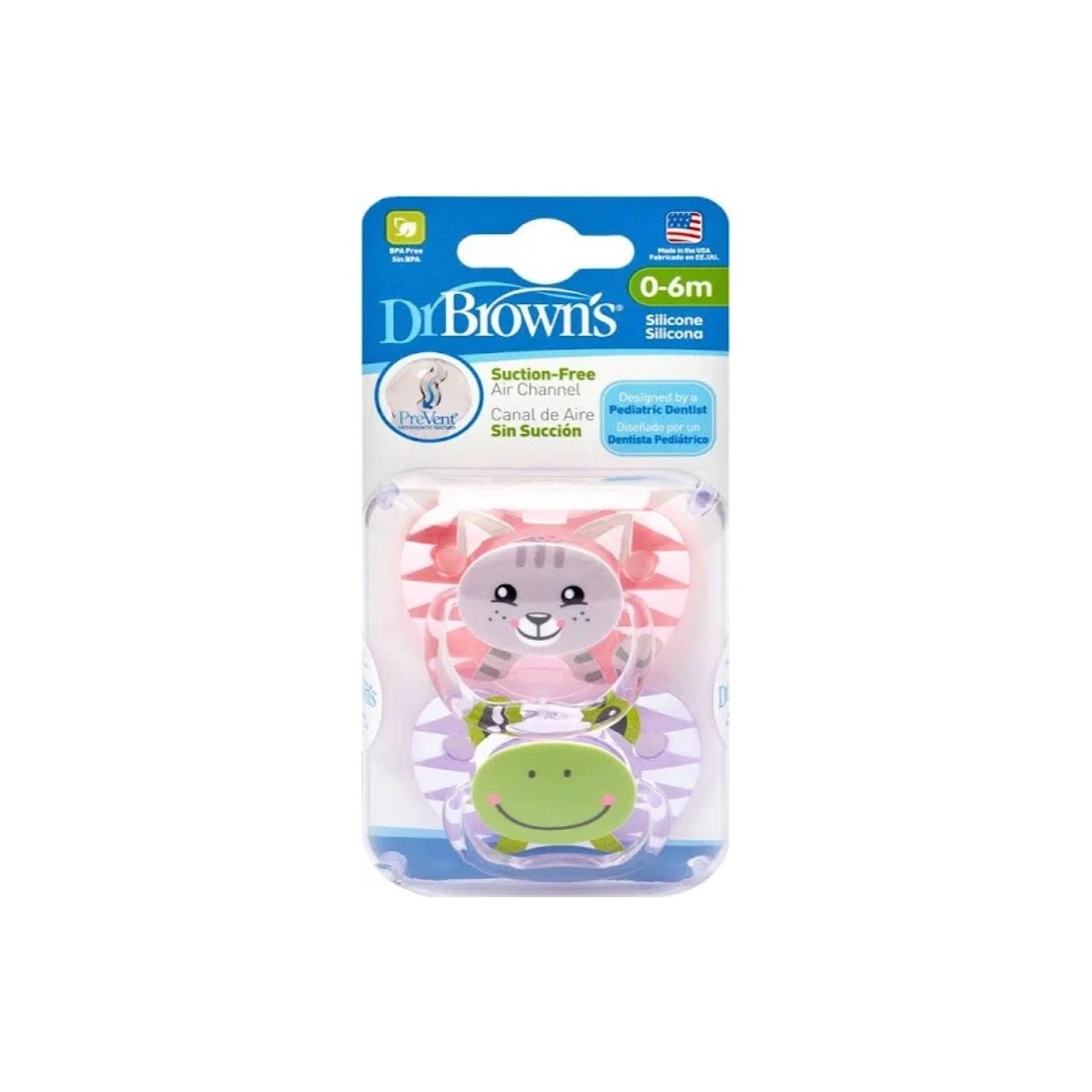 dr browns 2xchupete prevent nina 0 6 meses silicona
