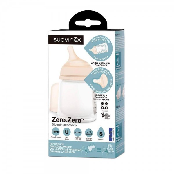 suavinex biberon zero anticolico flujo s 180 ml