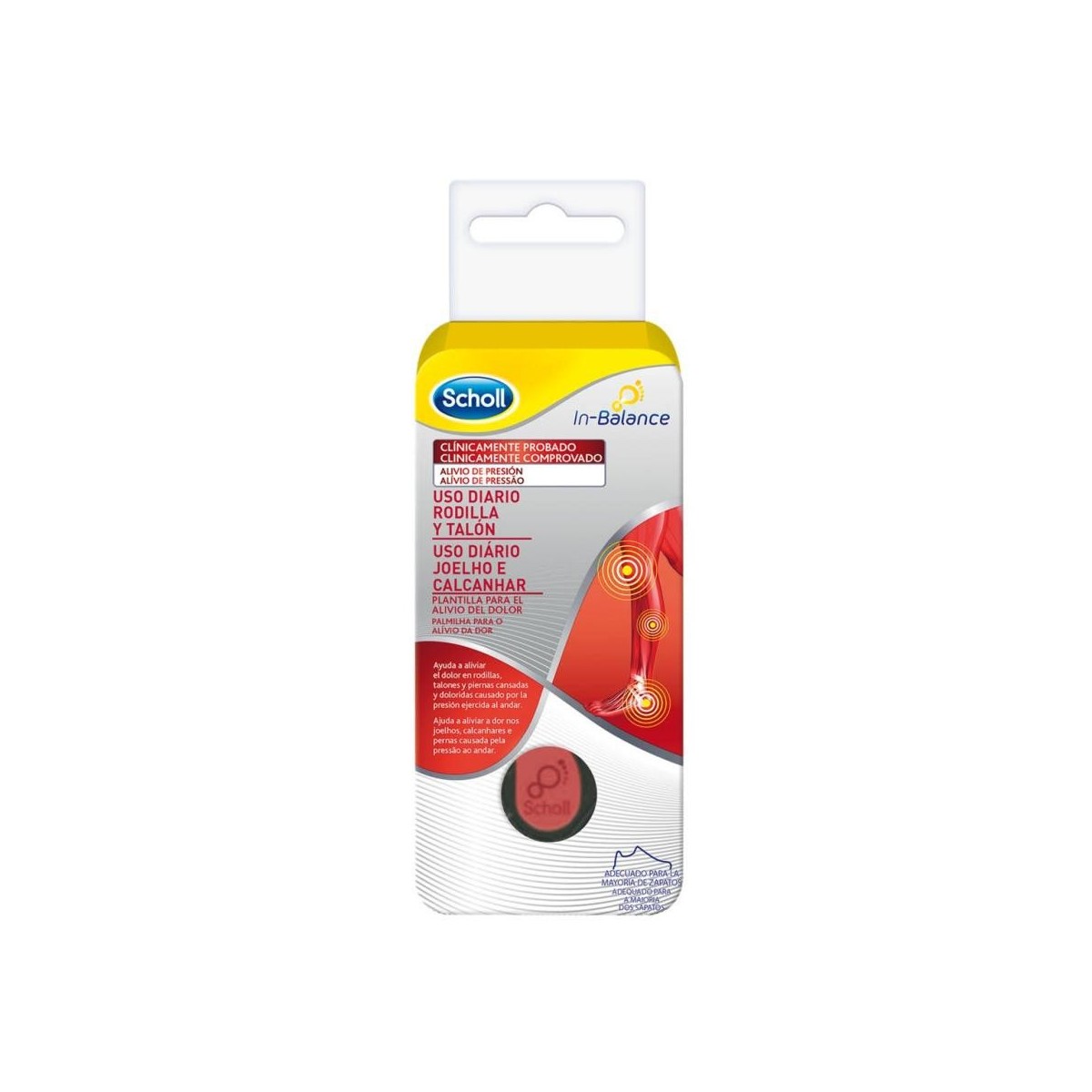 scholl plantillas in balance rodilla y talon talla s