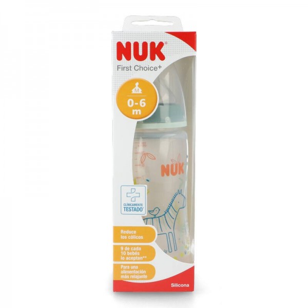 nuk biberon silicona m 0 6 m jungle 300ml