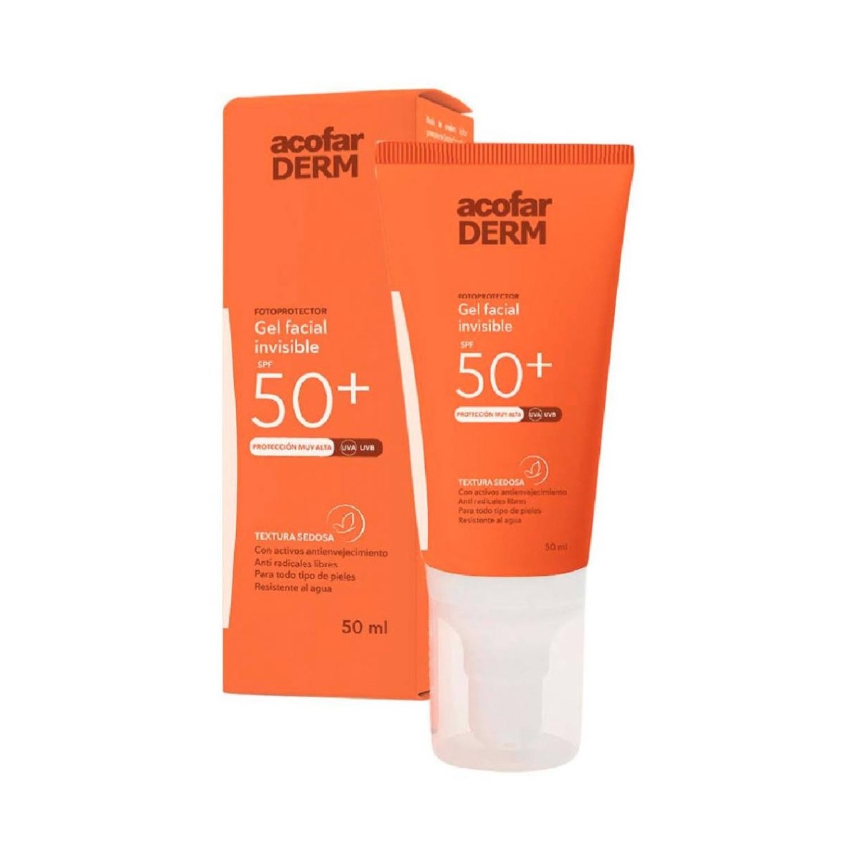gel facial invisible spf50 acofarderm 50ml