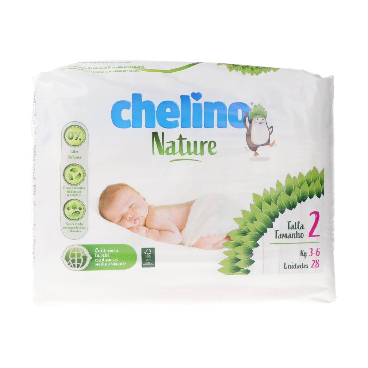 chelino nature panales talla 2 3 6 kg 28 uds