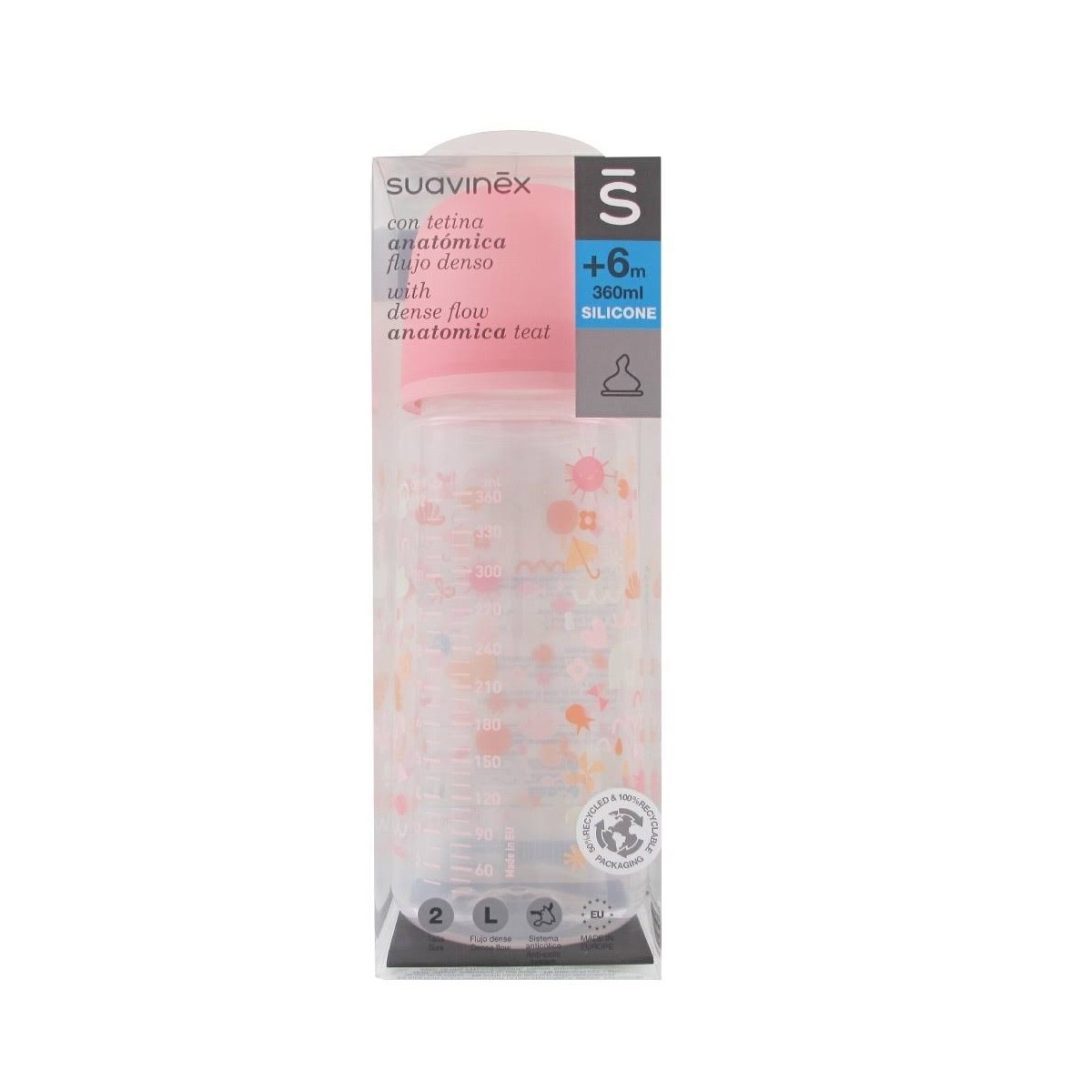 suavinex biberon tetina anatomica silicona 360 ml