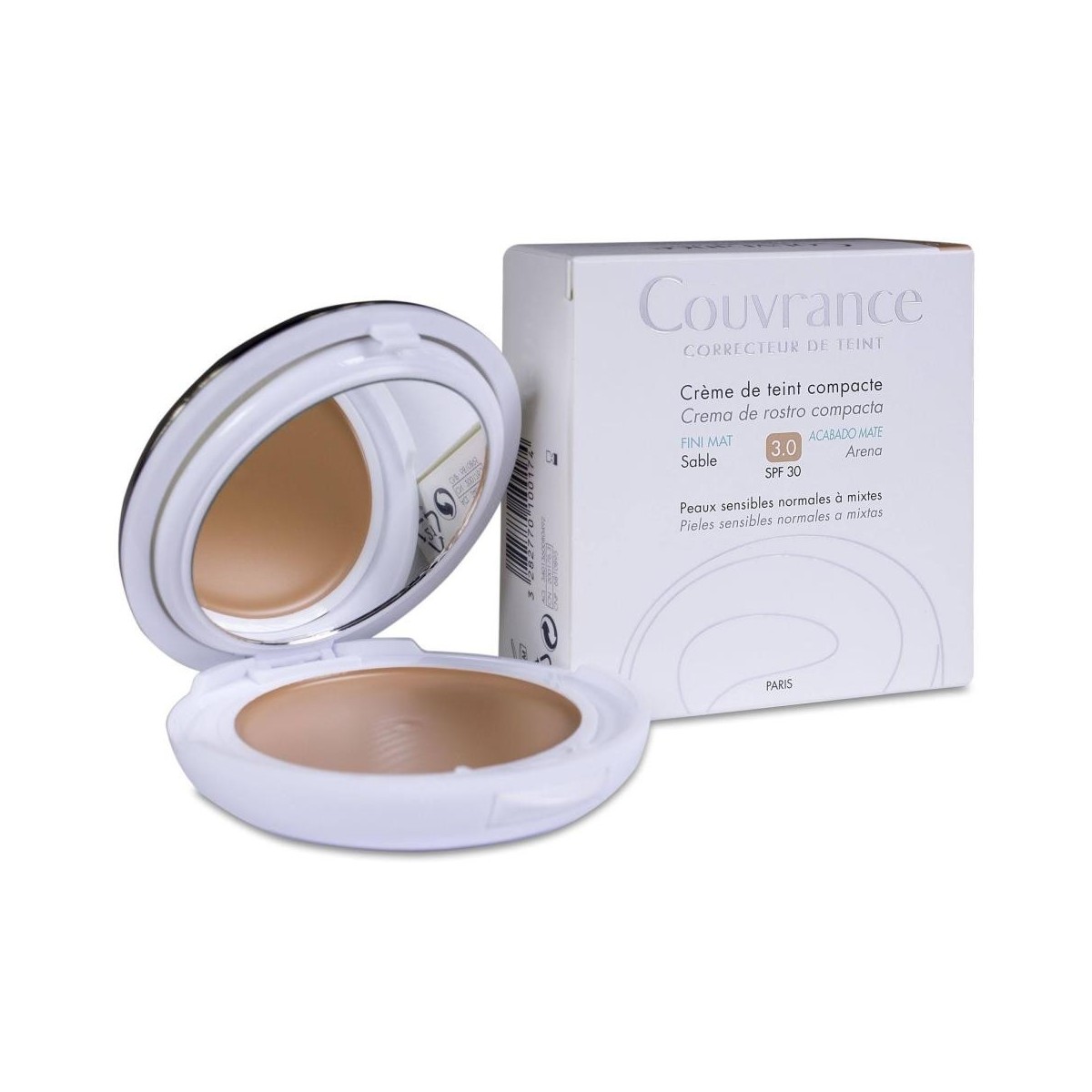 avene couvrance crema compacta acabado mate arena