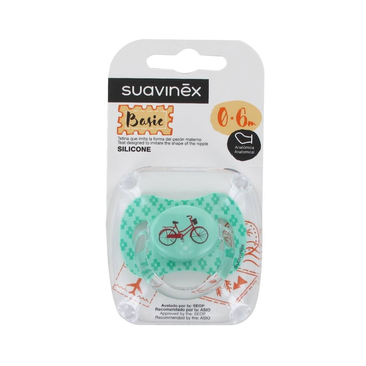 suavinex wanderlust chupete tetina silicona anatomica 0 6 meses